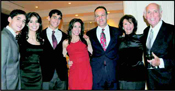Earle and Linda Altman, Honoree, far right, celebrating with their lovely and proud grandchildren, Stephen, Greg and Amanda Steiger, daughter Liz Steiger and her escort, Ed Gaelik.