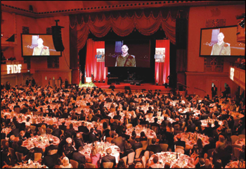 IDF’s Chief, Lt. Gen. Benny Gantz, addressing the dinner participants. Photo: Shahar Azran
