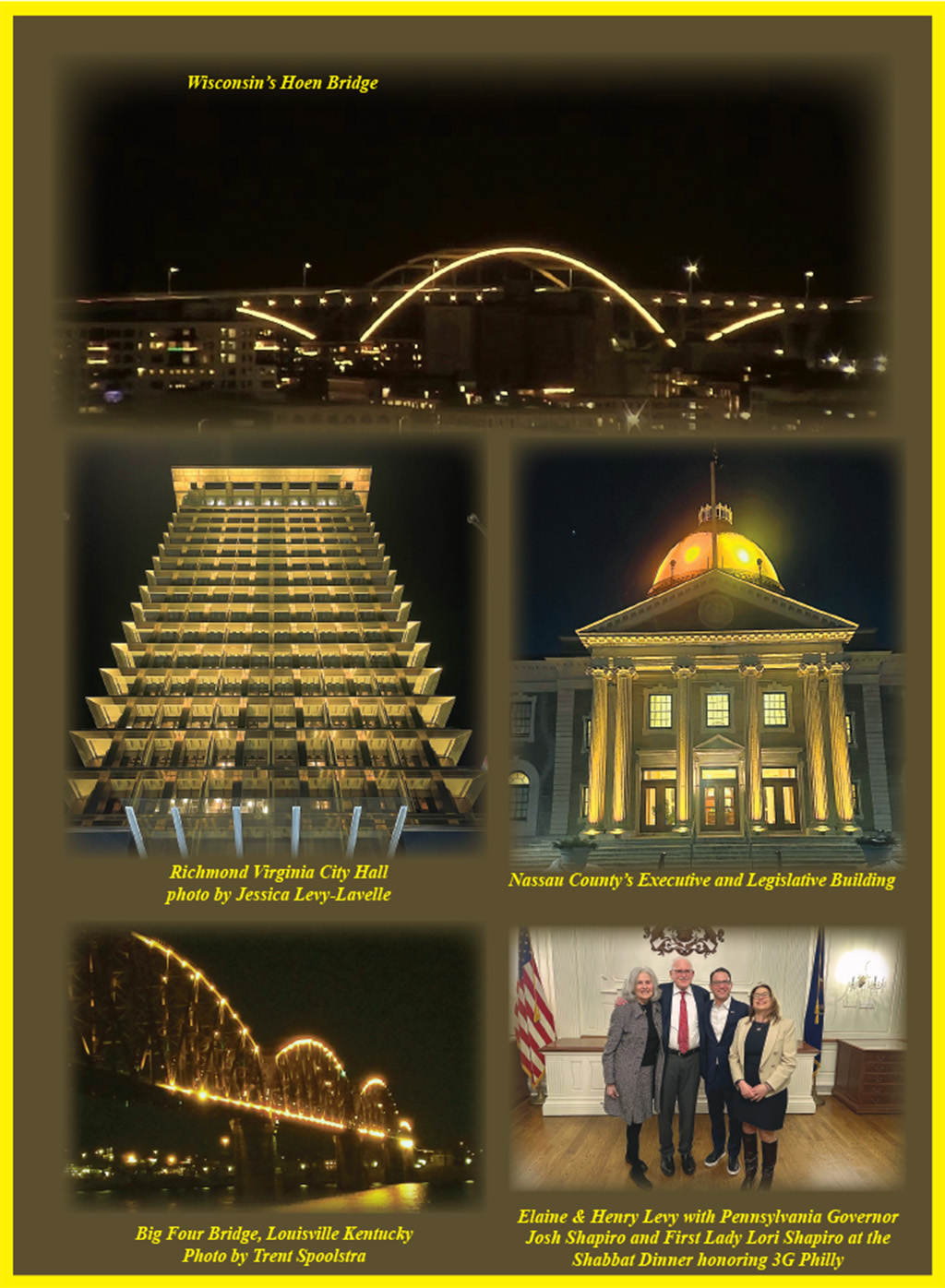 Lighting up the Sky in Yellow for International Holocaust Remembrance Day to Remember the 11 Million Murdered